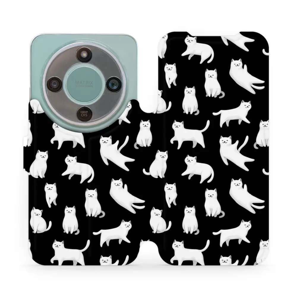 Etui z klapką do Honor Magic8 Lite, Mobiwear Book, kotki luna