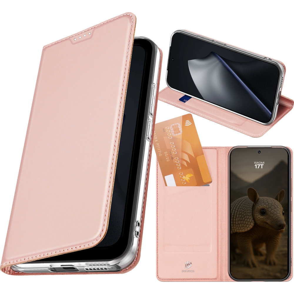 Etui z klapką Dux Ducis Skin Pro do Xiaomi 17T, różowe