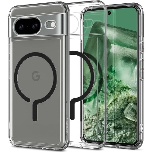 Image of Etui Spigen Ultra Hybrid OneTap Metal Ring do Pixel 8, przezroczysto-czarne