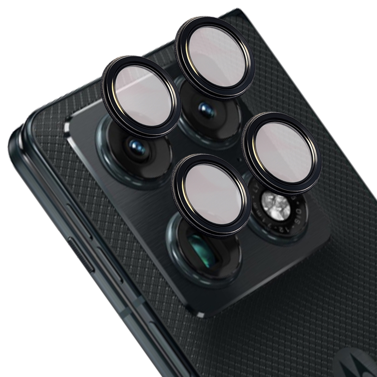 Szkło na aparat Bizon Glass Snap Lens do Motorola Razr Fold, 1 zestaw, czarna ramka