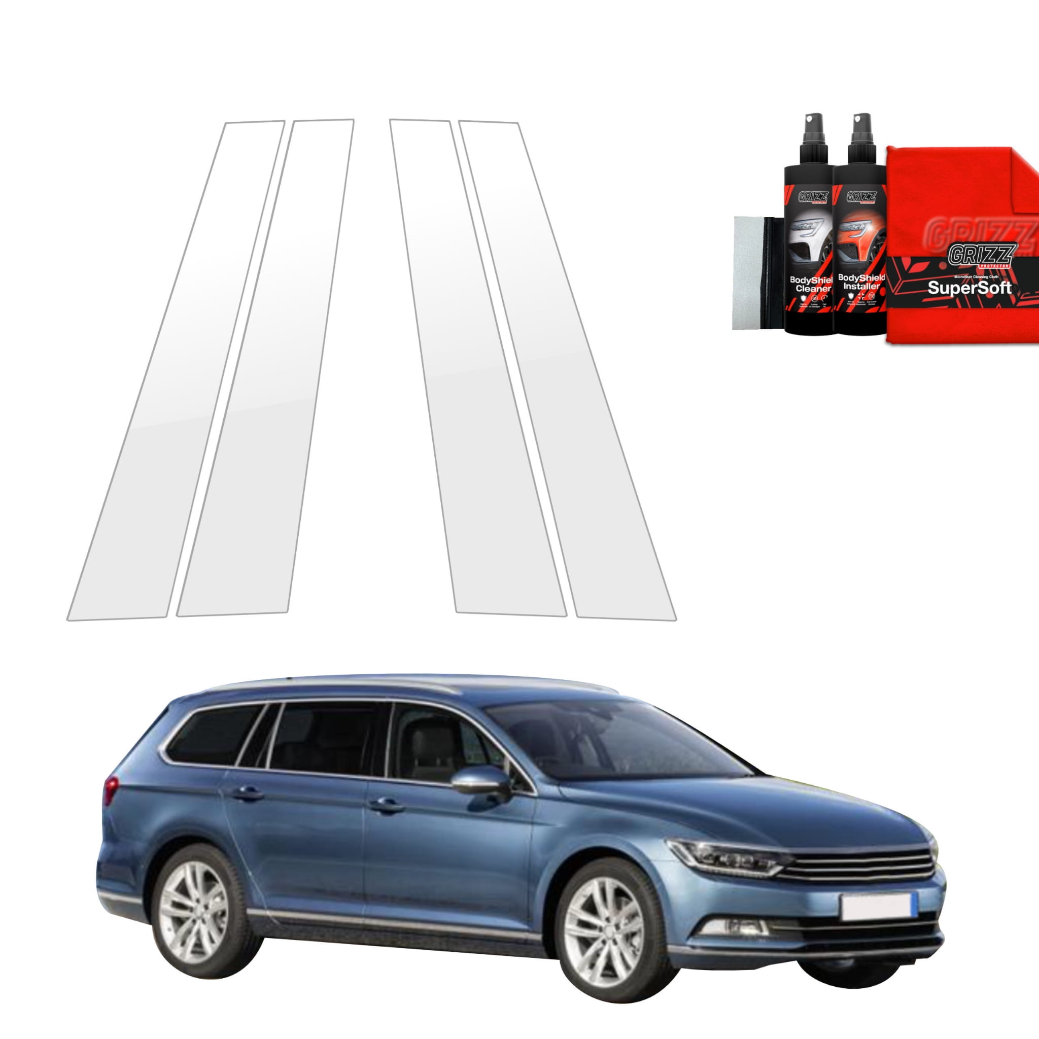 4w1 Folia ochronna na słupki Grizz Protector do Volkswagen Passat B8 Kombi (2014-2022)
