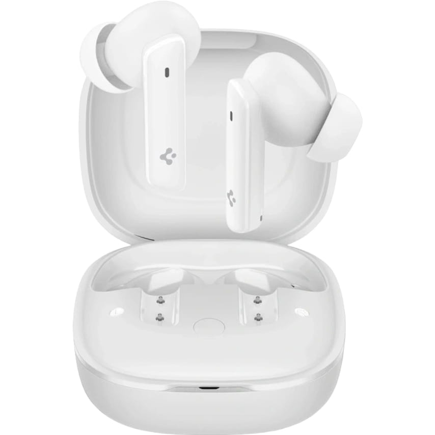 Bezprzewodowe słuchawki dokanałowe z aktywną redukcją szumów Spigen SA2402 ANC PRO, Bluetooth 5.2, białe