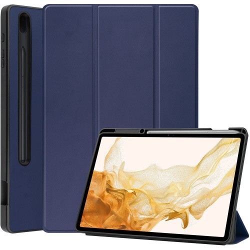 Image of Etui Bizon Case Tab Lizard do Galaxy Tab S8 Plus / S7 Plus, granatowe