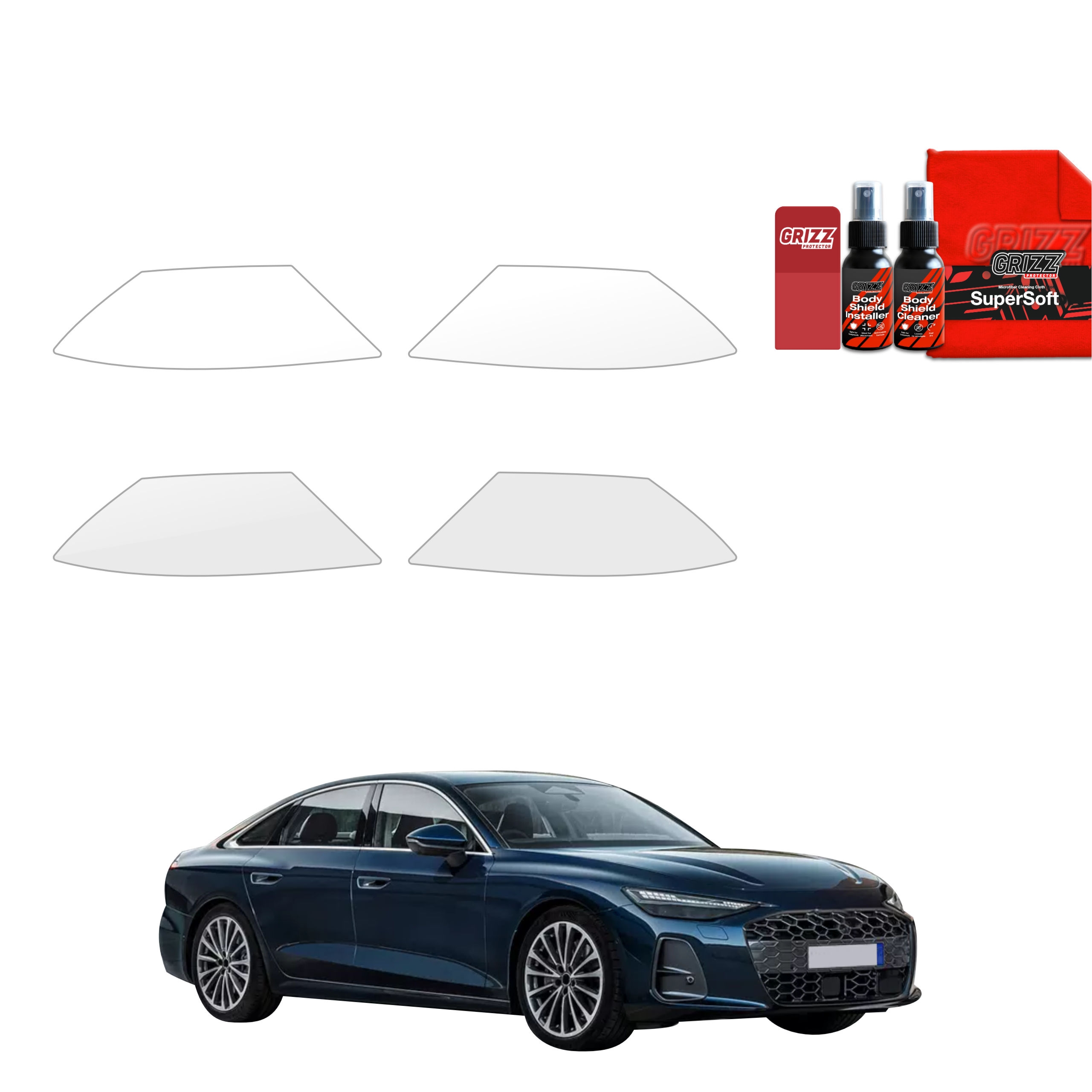 4w1 Bezbarwna folia ochronna Grizz Protector pod klamki Audi A6 C9 Limousine (2025-2026)