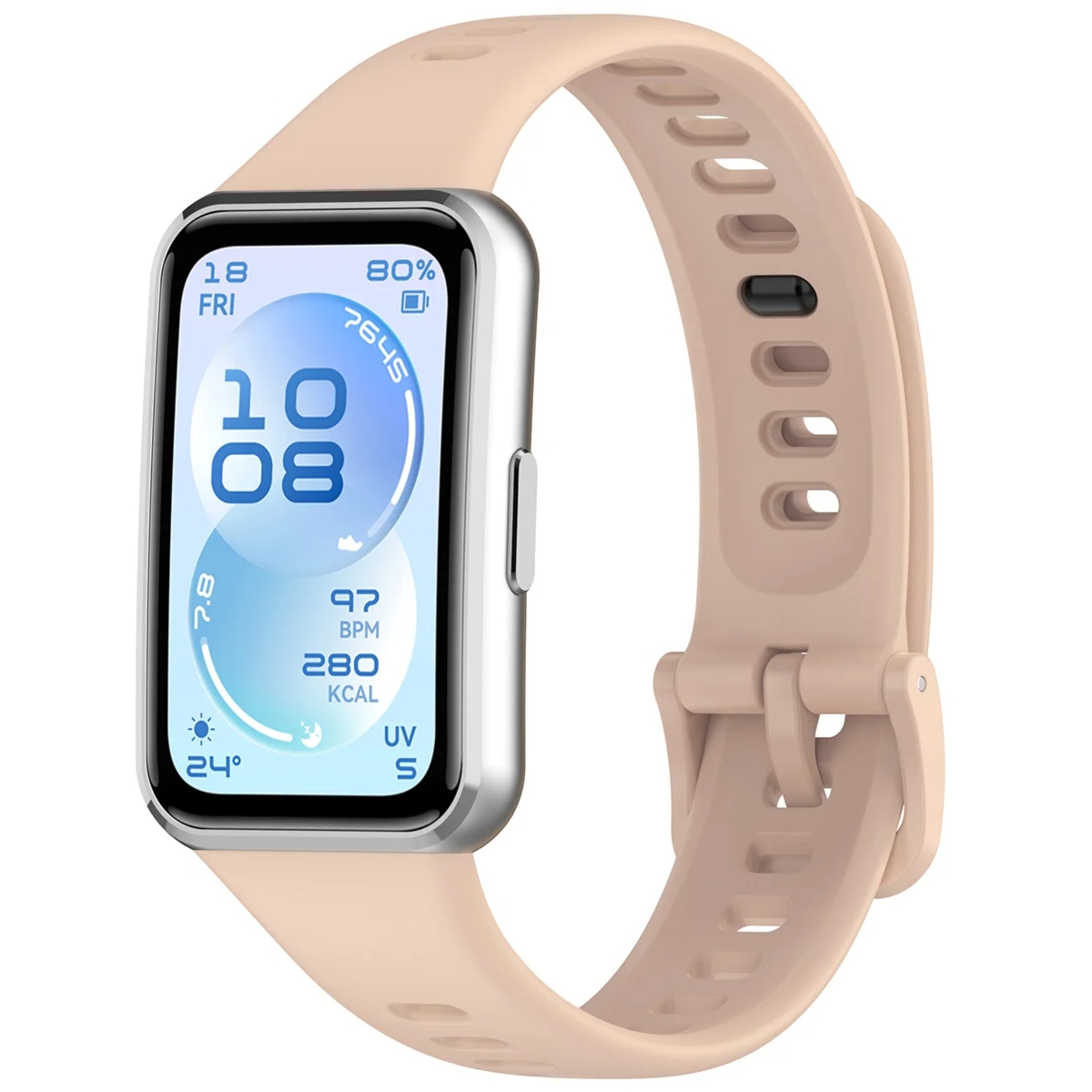 Silikonowy pasek Bizon Strap Watch Silicone do Huawei Band 11 / 11 Pro, jasnoróżowy