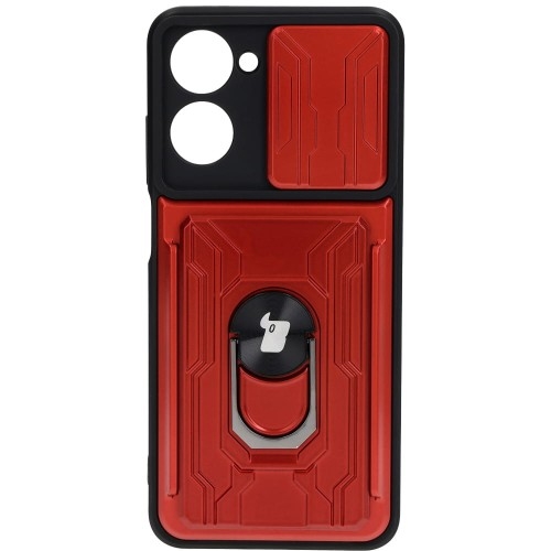 Image of Etui Bizon Case Camshield Card Slot Ring do Realme 10 4G, czerwone