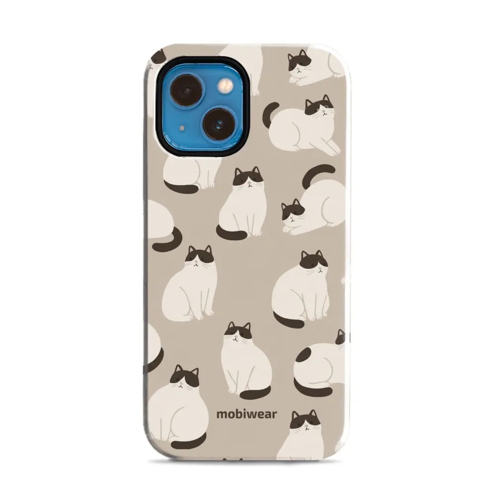 Etui ochronne do iPhone 13 Mini, Mobiwear Elite Pro, kawa miau
