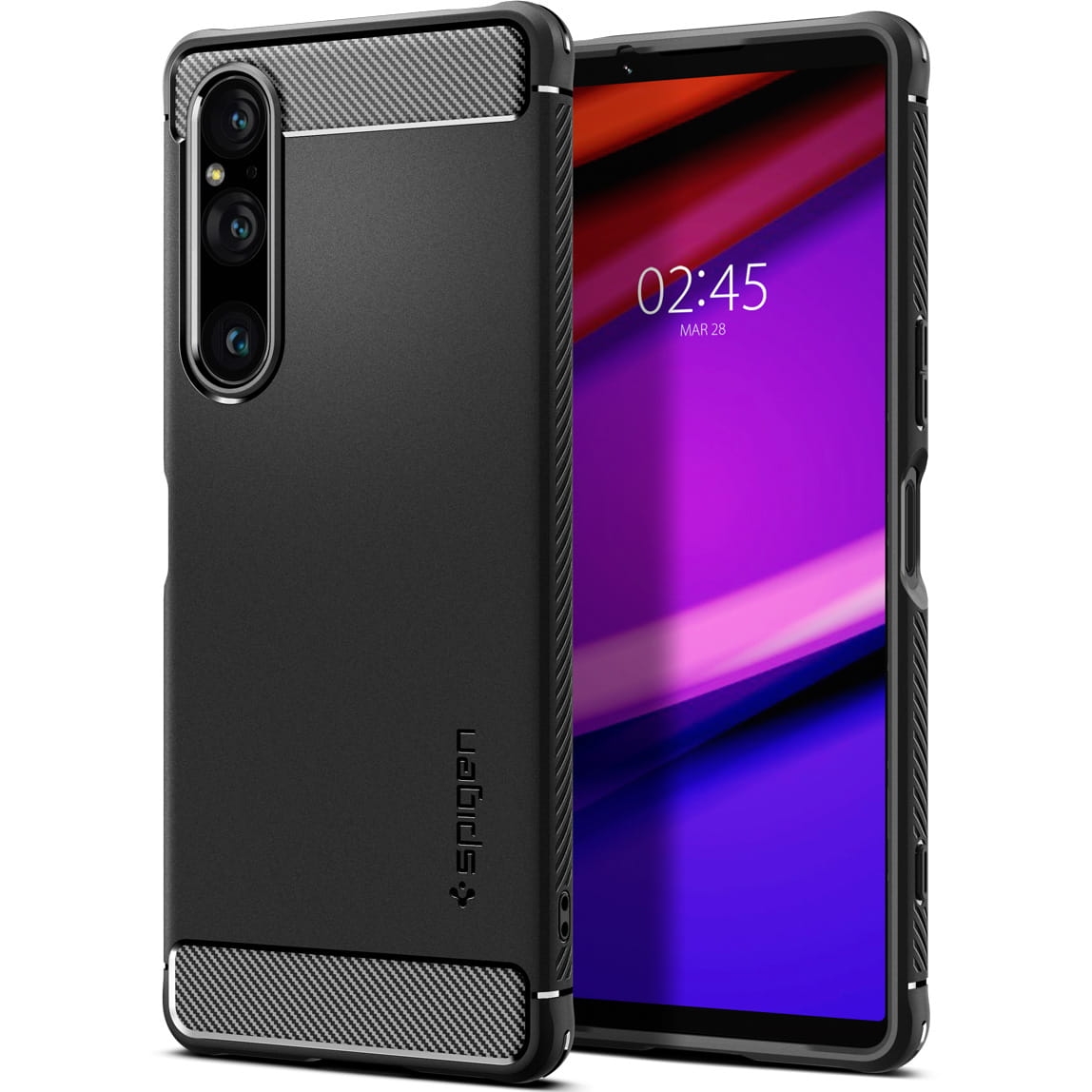 Image of Etui Spigen Rugged Armor do Xperia 1 V, czarne