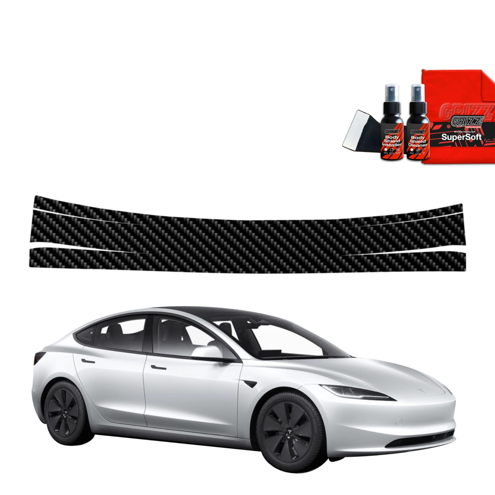 Folia karbonowa Grizz Protector na próg bagażnika do Tesla Model 3 (2021-2025)