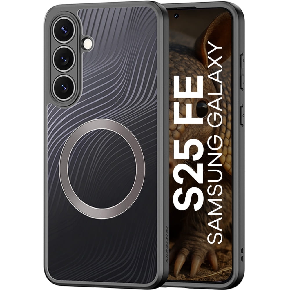 Etui Dux Ducis Aimo Mag do Galaxy S25 FE, przezroczyste z czarną ramką