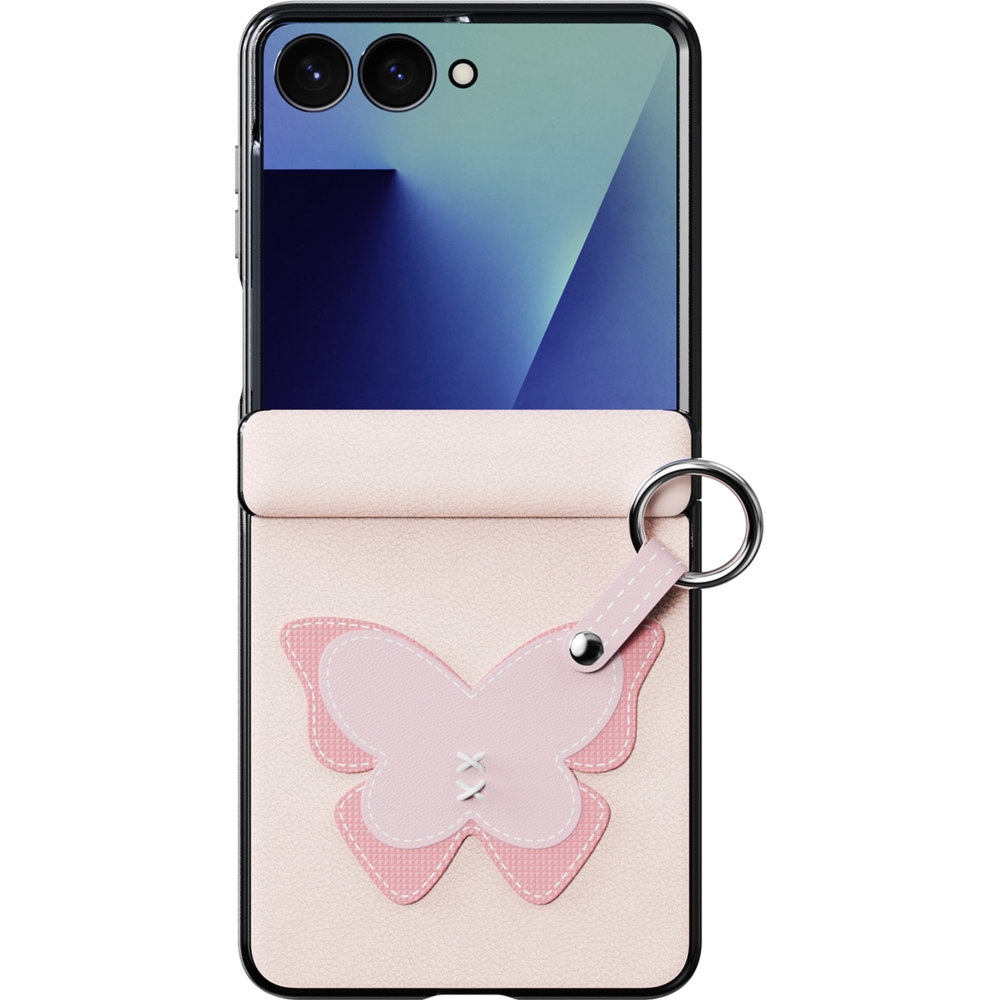 Etui ze smyczką Dux Ducis Luvy do Galaxy Z Flip8, różowe z motylem