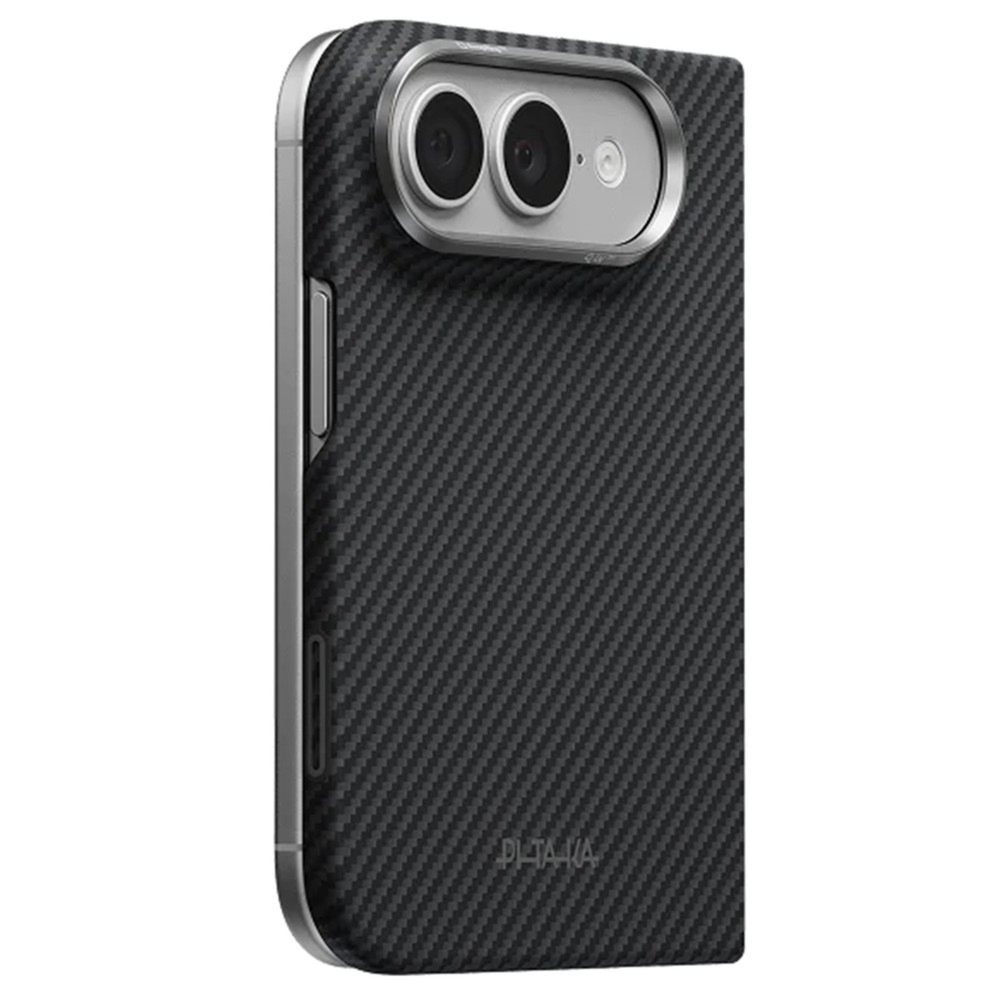 Etui aramidowe Pitaka Edge Ultra-Slim Case PitaTap do MagSafe, do iPhone Duo, czarno-szare z kevlarem