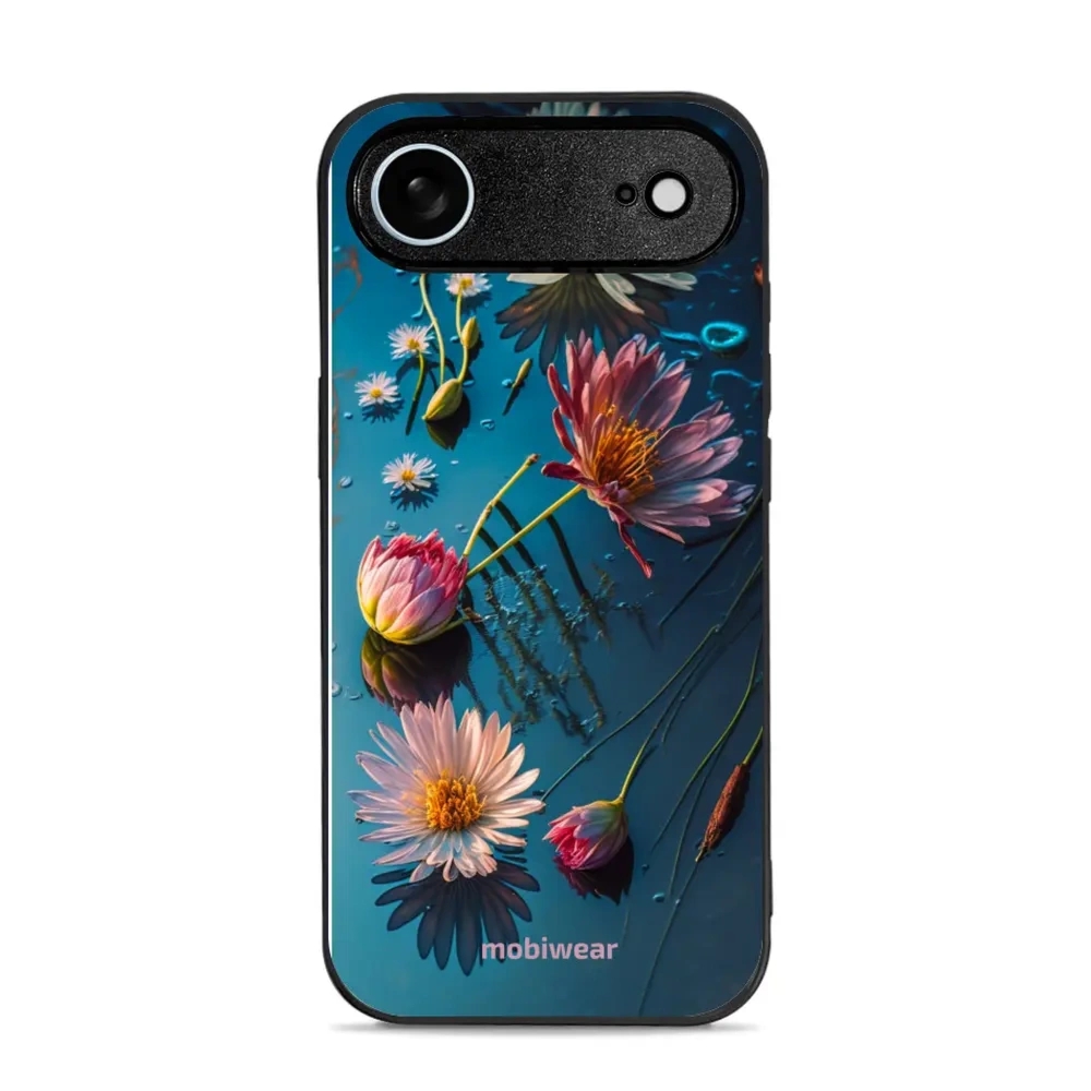 Etui ochronne do iPhone Air, Mobiwear Glossy Case, niebiesko-kwieciste