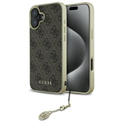 Image of Etui Guess 4G Charms Collection do iPhone 16, brązowe