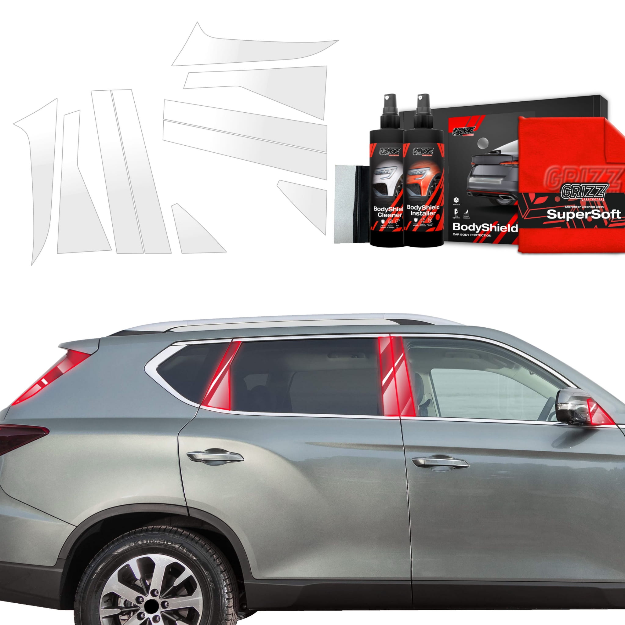 10w1 Folia ochronna Grizz Protector na słupki do SsangYong Rexton (2023-2026)