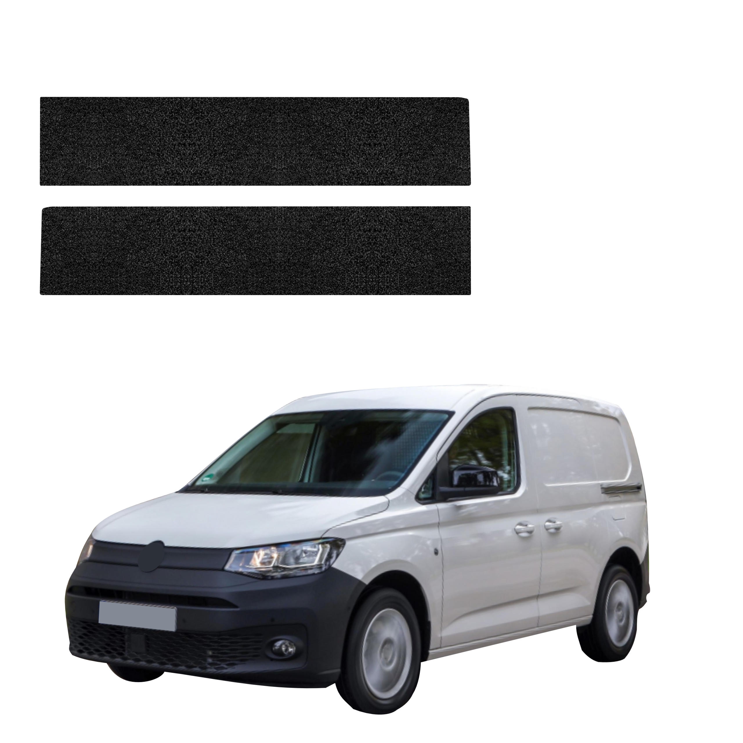 2w1 Czarna powłoka techniczna Grizz Protector na przednie progi bez wcięcia Volkswagen Caddy Cargo (2020-2026)