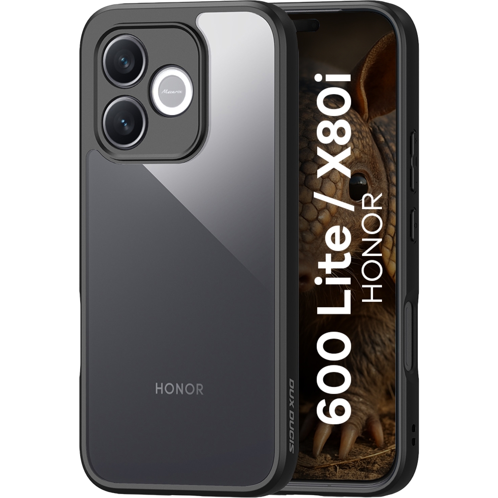 Etui Dux Ducis AIMO do Honor 600 Lite / X80i, przezroczyste z czarną ramką