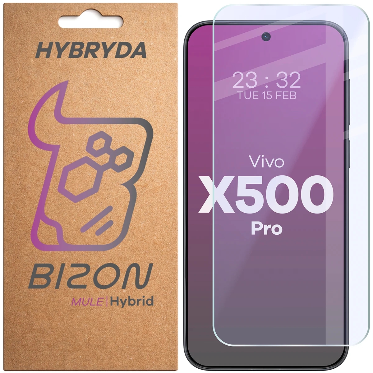 Elastyczne szkło hybrydowe Bizon Hybrid Mule do Vivo X500 Pro