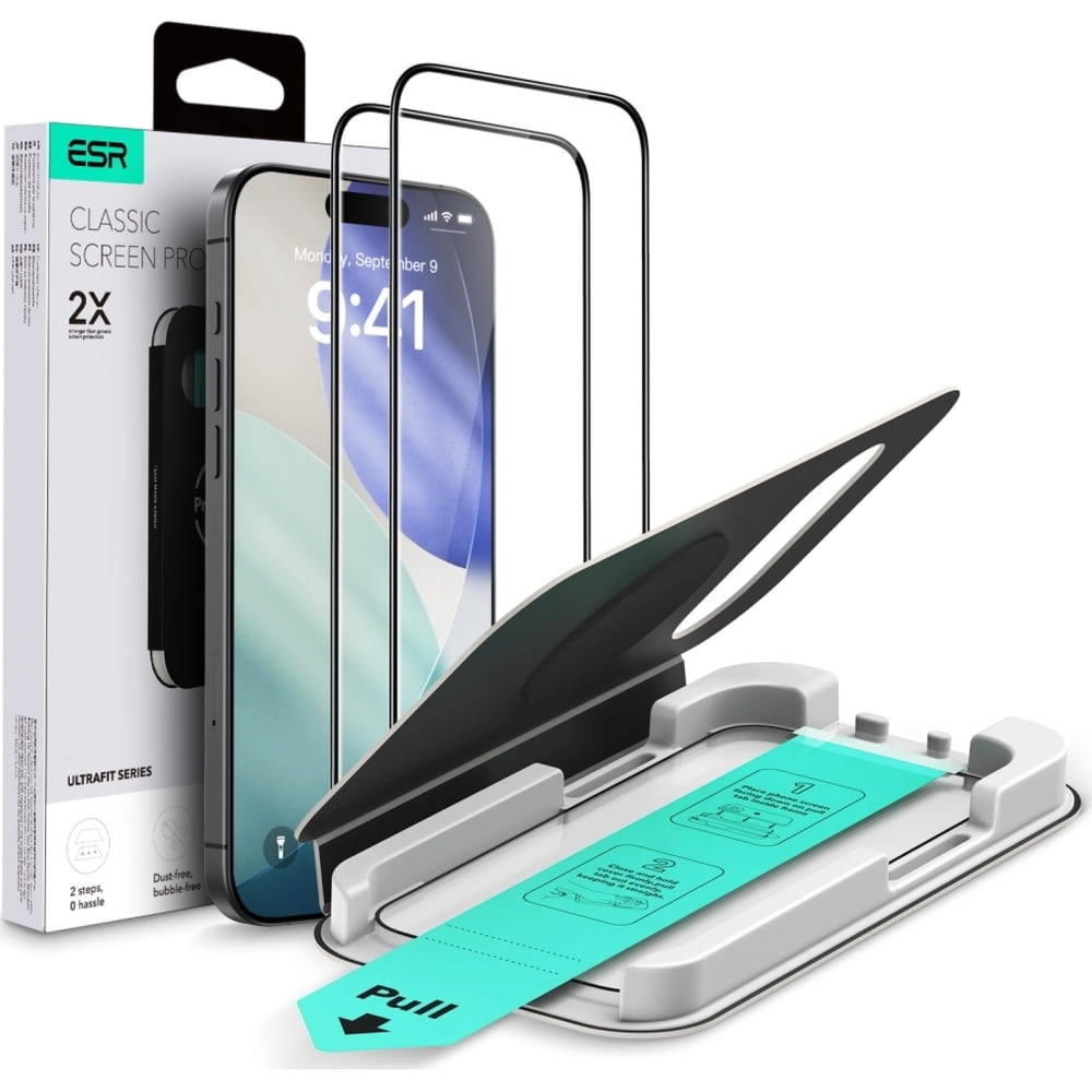 Szkło hartowane z ramką pozycjonującą ESR UltraFit Tempered Glass do iPhone Air, 2 sztuki