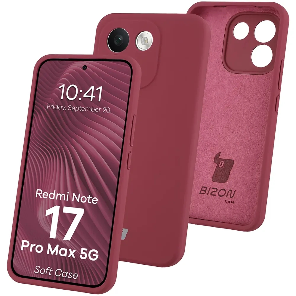 Silikonowe etui Bizon Soft Case do Xiaomi Redmi Note 17 Pro Max 5G, ciemnofioletowe