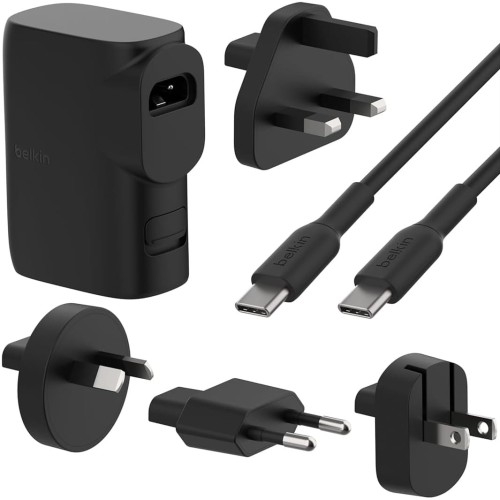 Image of Hybrydowa ładowarka sieciowa 25W + power bank 5K 20W Belkin Boost Hybrid USB-C + USB-A +kabel, czarna