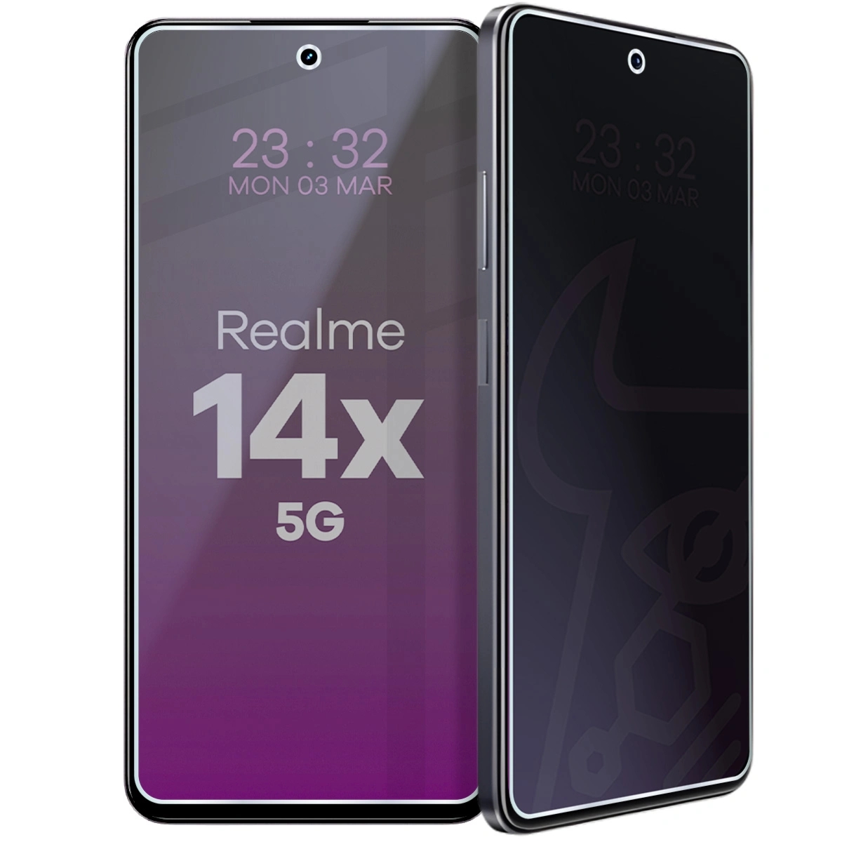 Prywatyzujące szkło hybrydowe Bizon Hybrid Shadow do Realme 14x 5G, matowe