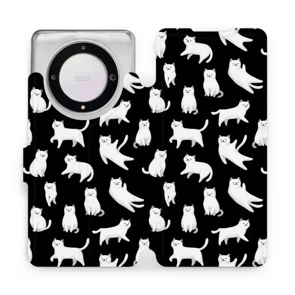 Etui z klapką do Honor Magic5 Lite, Mobiwear Book, kotki luna