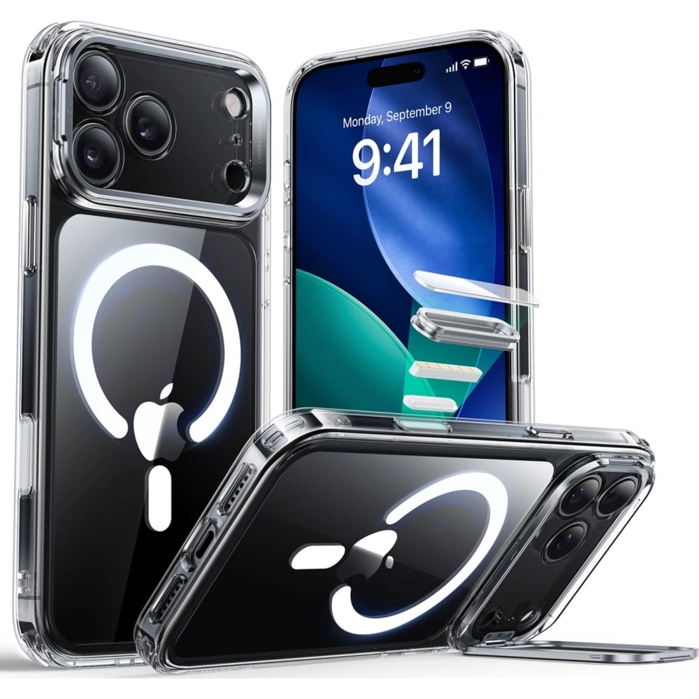 Etui ESR Classic Hybrid Kickstand do MagSafe do iPhone 17 Pro Max, przezroczyste