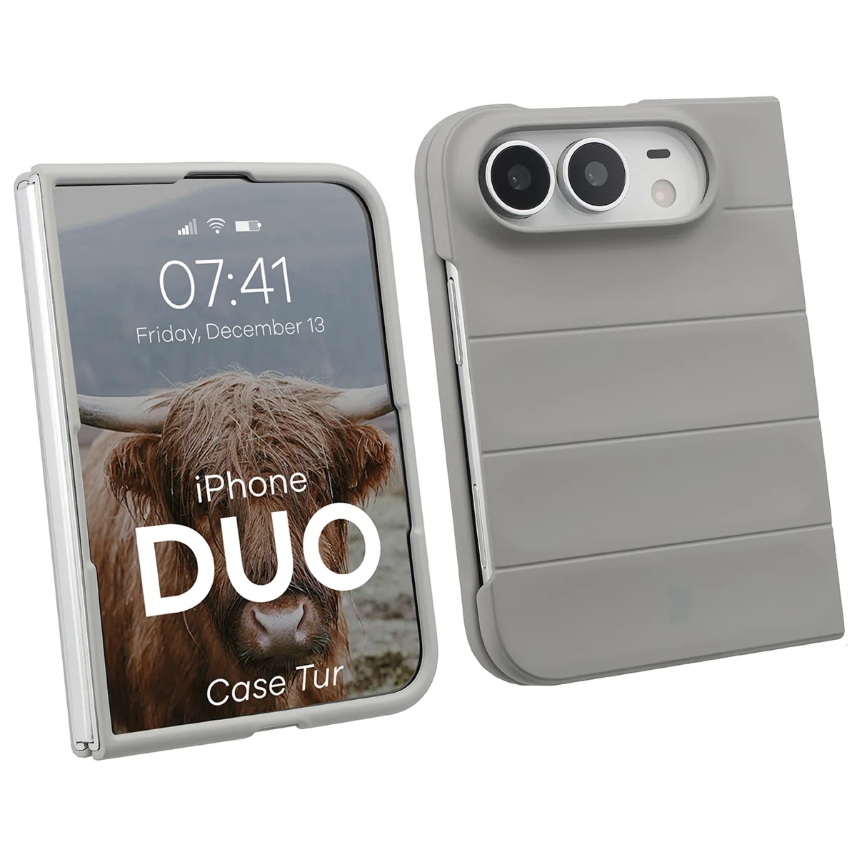 Pancerne etui Bizon Case Tur do iPhone Duo, jasnoszare