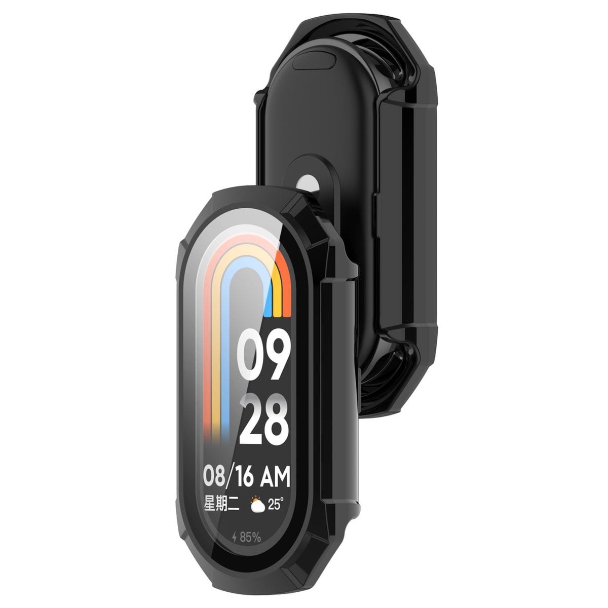 Etui ze szkłem do zegarka Bizon Case Watch Adamo do Xiaomi Smart Band 9, czarny