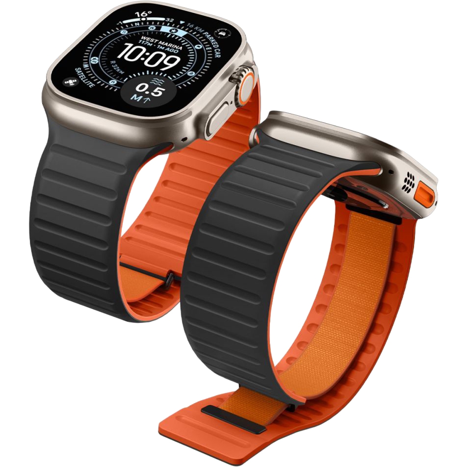 Pasek Spigen Athlex Air M do Apple Watch 49/46/45/44 mm, czarno-pomarańczowe