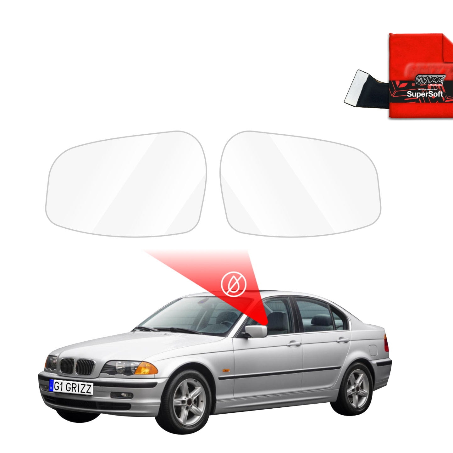 Folia przeciwdeszczowa Grizz Protector na lusterka do BMW 3 E46 Sedan Pre-LCI (1998-2001)