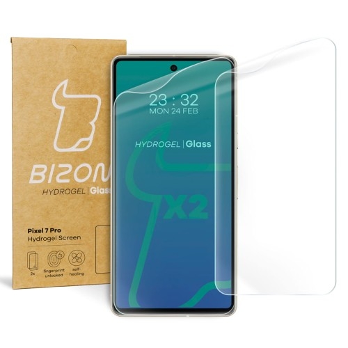 Image of Folia hydrożelowa na ekran Bizon Glass Hydrogel dla Pixel 7 Pro, 2 sztuki