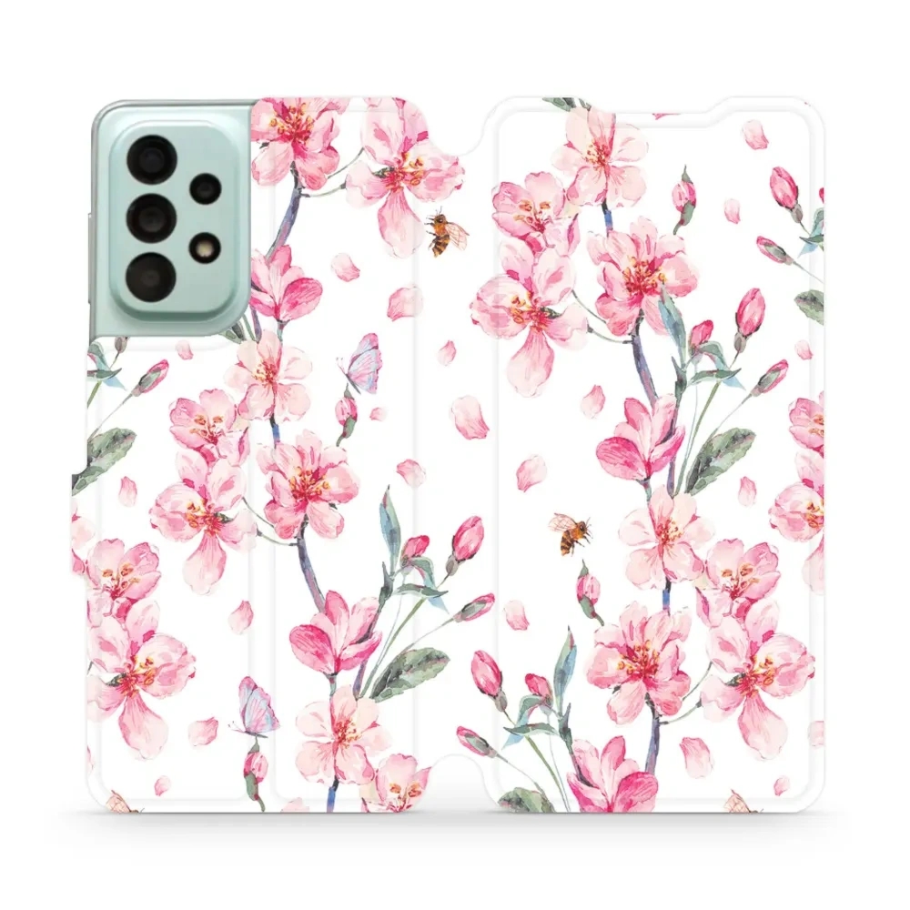 Etui z klapką do Galaxy A33 5G, Mobiwear Book, różowa wiosna