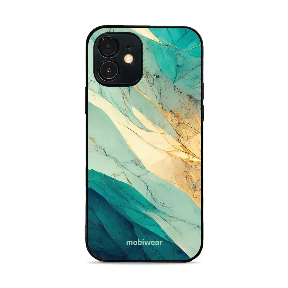 Etui ochronne do iPhone 12 Mini, Mobiwear Glossy Case, turkusowy marmur
