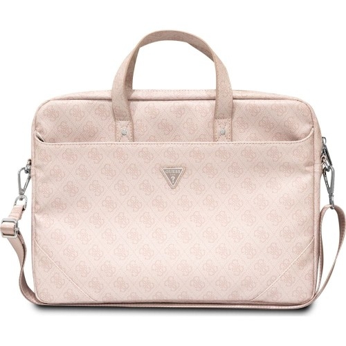 Image of Torba Guess Saffiano 4G Triangle Logo Laptopy do 16'', różowa