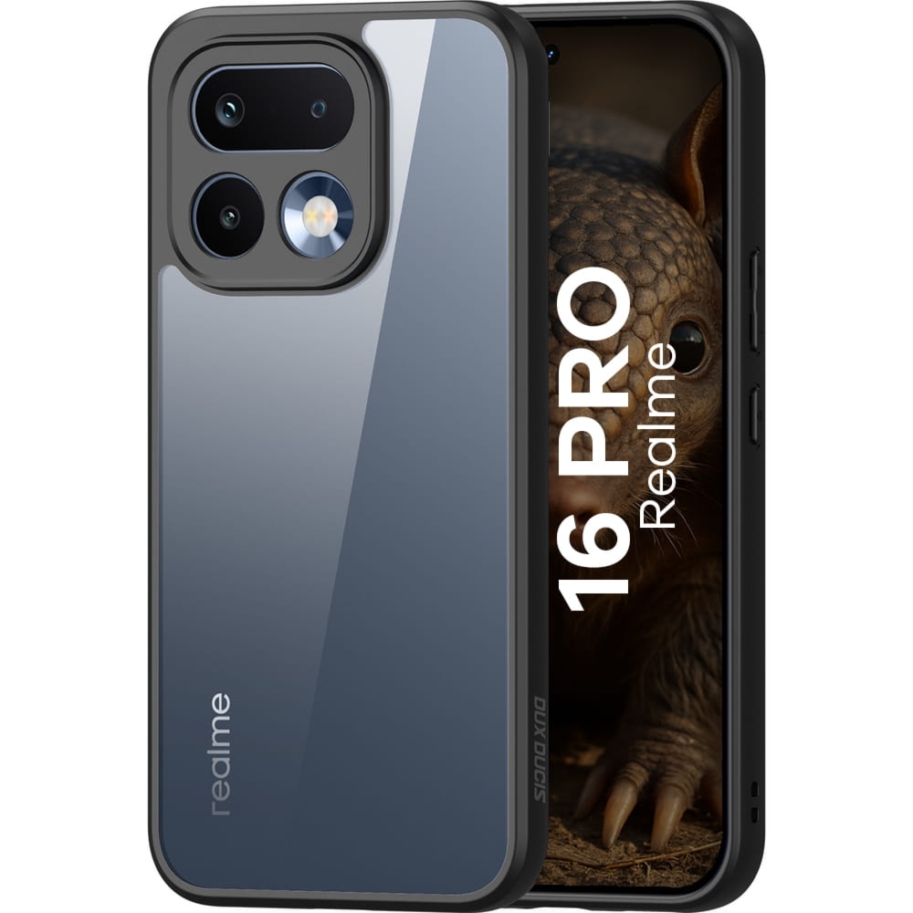 Etui Dux Ducis AIMO do Realme 16 Pro, przezroczyste z czarną ramką