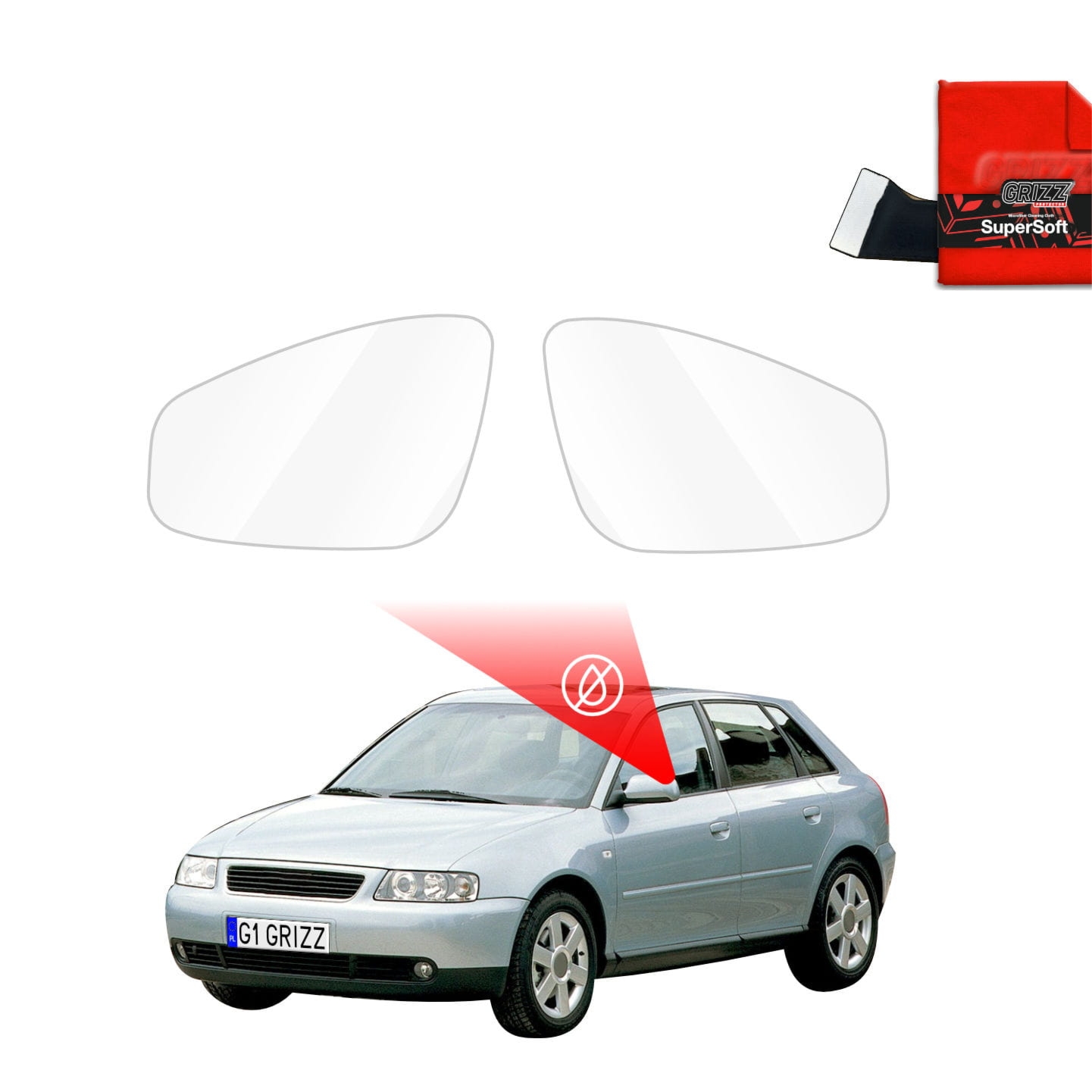 Folia przeciwdeszczowa Grizz Protector na lusterka do Audi A3 8L Hatchback 5D (1999-2003)
