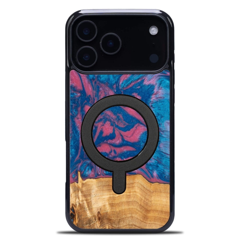 Drewniane etui do iPhone 17 Pro Max, Bewood Unique Neons Vegas do MagSafe