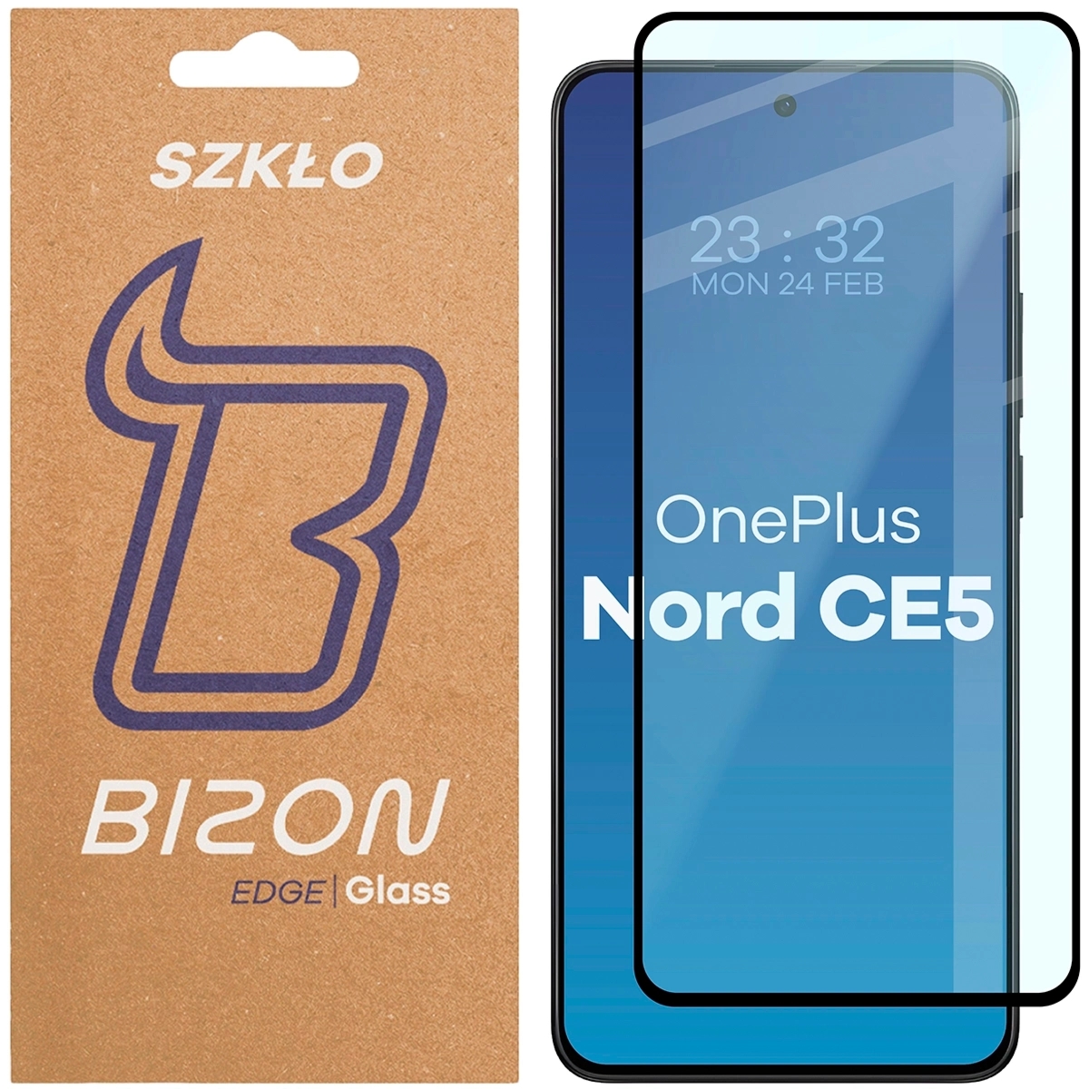 Szkło hartowane Bizon Glass Edge do OnePlus Nord CE5 5G, czarna ramka