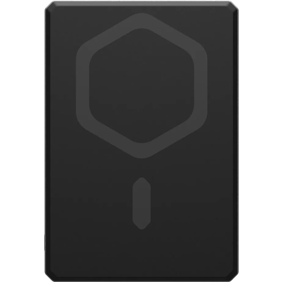 Image of Powerbank indukcyjny do MagSafe Urban Armor Gear SRGE Slim 5k 20W, 5000mAh + pleciony kabel USB-C, czarno-szary