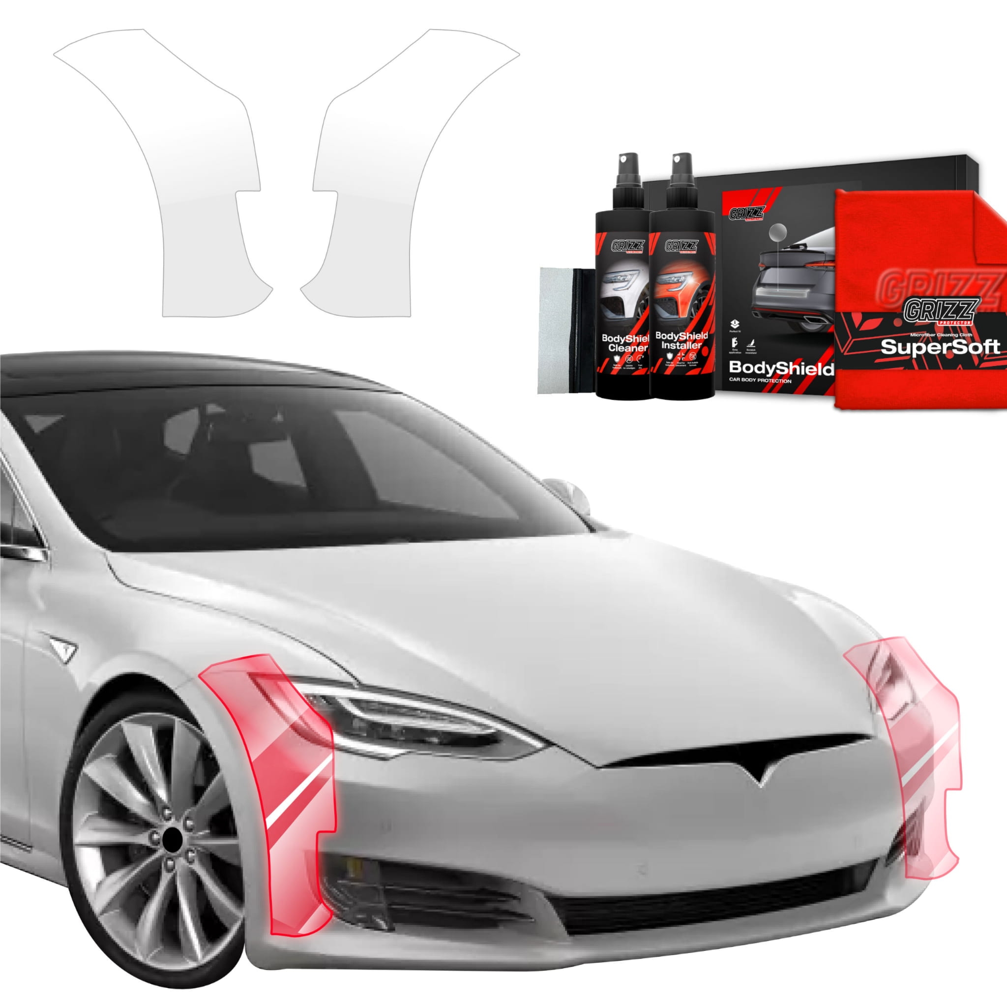 2w1 Folia ochronna Grizz Protector na bok zderzaka do Tesla Model S (2023-2026)