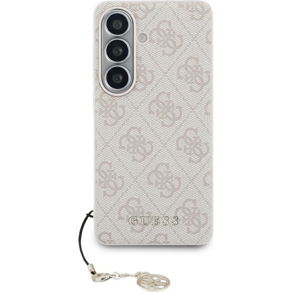 Etui Guess Charms Collection MagSafe Classic Logo with Charm do Galaxy S26, różowe ze złotą zawieszką