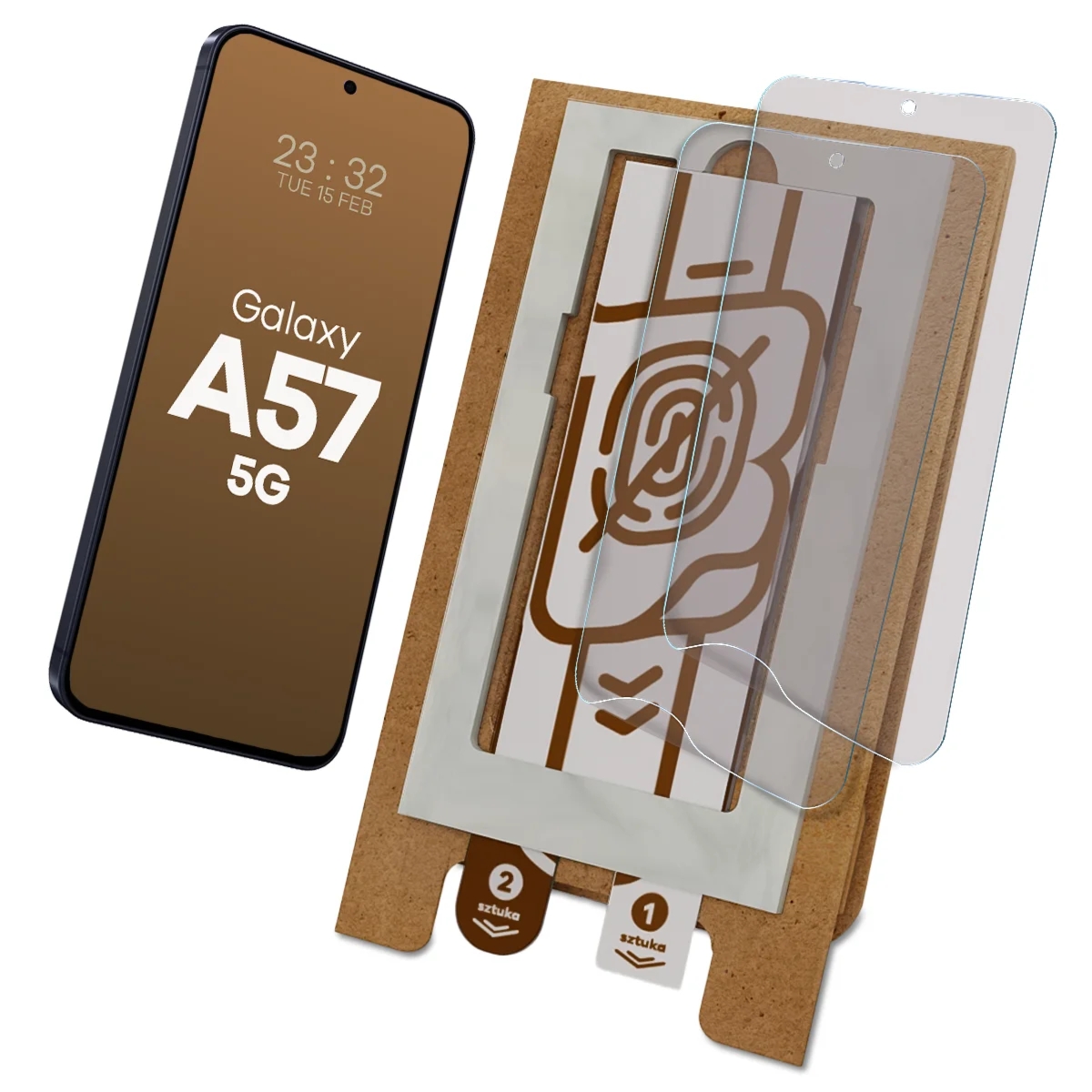 2x Folia matowa z eko aplikatorem Bizon Eplikator Film Matte do Galaxy A57 5G
