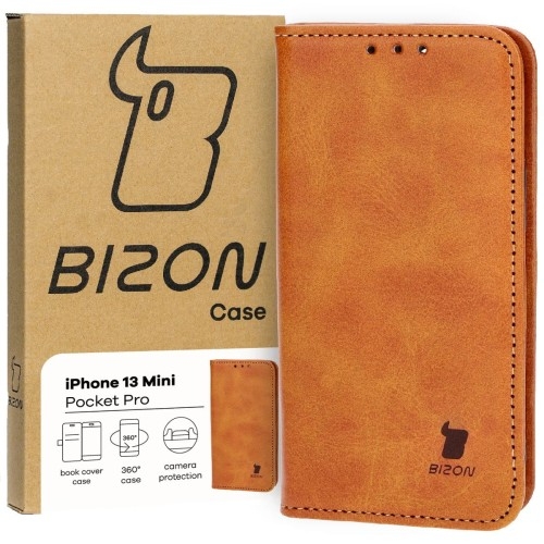 Image of Etui Bizon Case Pocket Pro do Apple iPhone 13 Mini, brązowe
