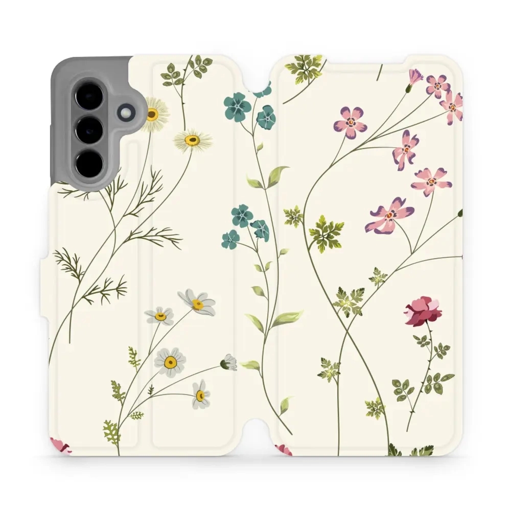 Etui z klapką do Galaxy A36 5G, Mobiwear Book, polne kwiaty