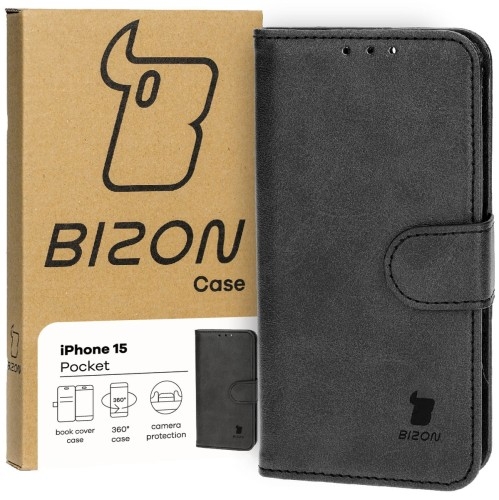 Image of Etui Bizon Case Pocket do Apple iPhone 15, czarne