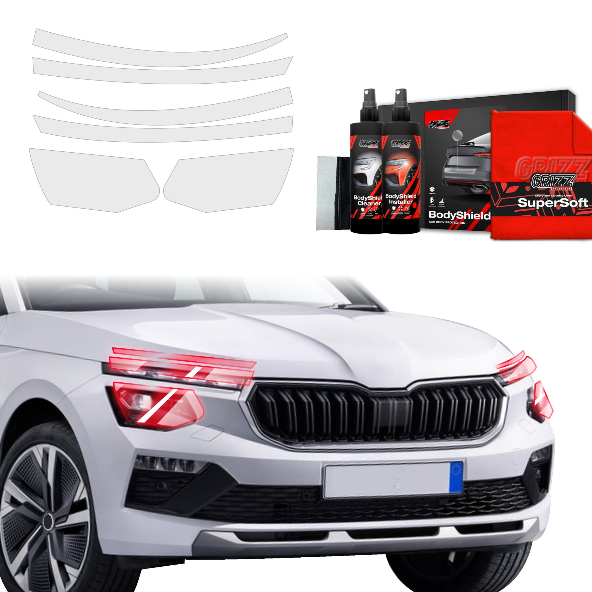 6w1 Folia ochronna Grizz Protector na lampy do Skoda Kamiq (2024-2026)
