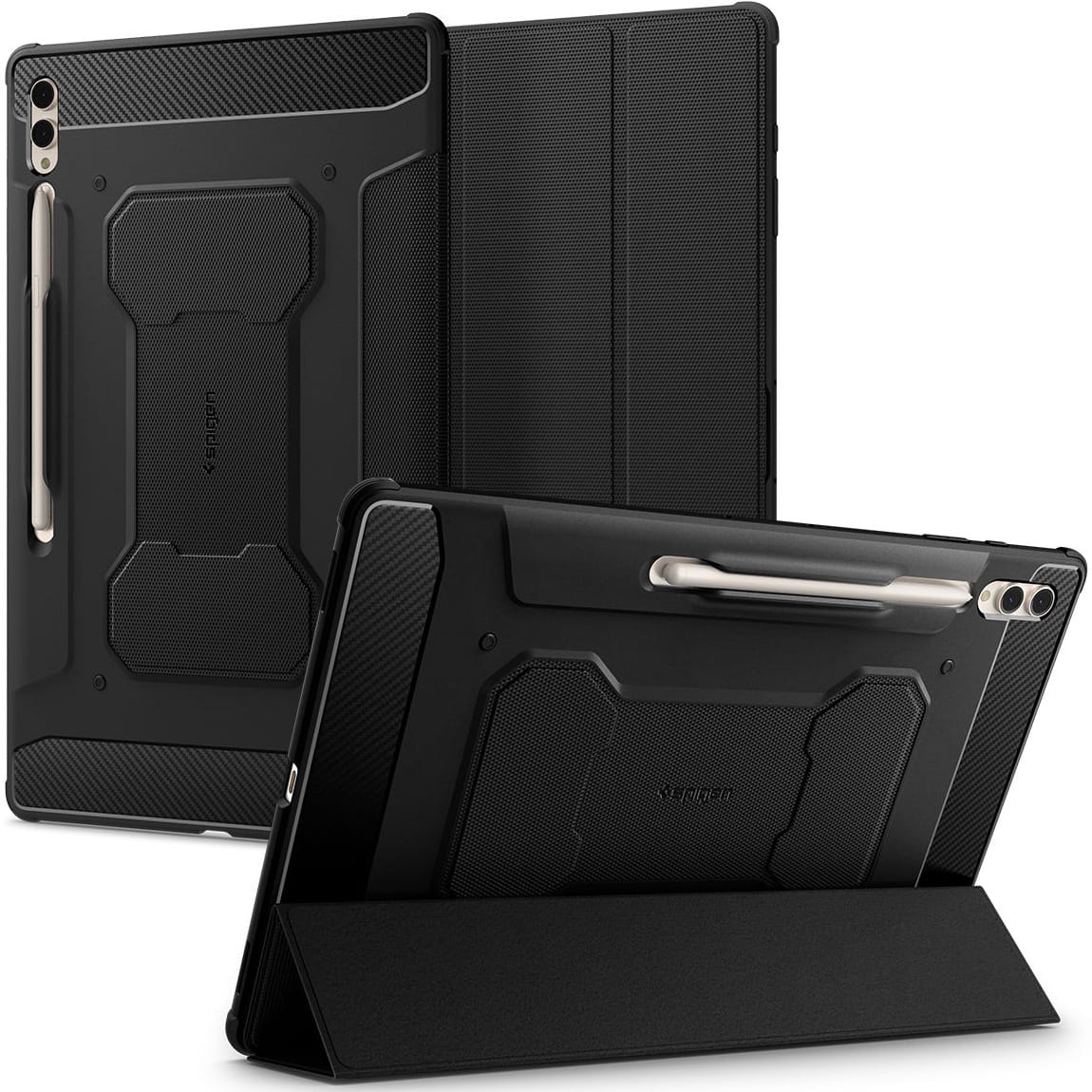 Image of OUTLET: Etui Spigen Rugged Armor Pro do Galaxy Tab S10 Ultra / S9 Ultra / S8 Ultra, czarne