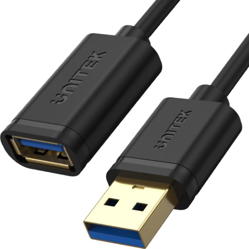 Kabel, przedłużacz Unitek USB-A  3.0 AM-AF (męski) – USB-A 3.0 (żeński), 5 Gbps,  0,5m, czarny